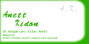 anett kidon business card